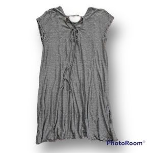 Striped Tie-Back Casual Dress